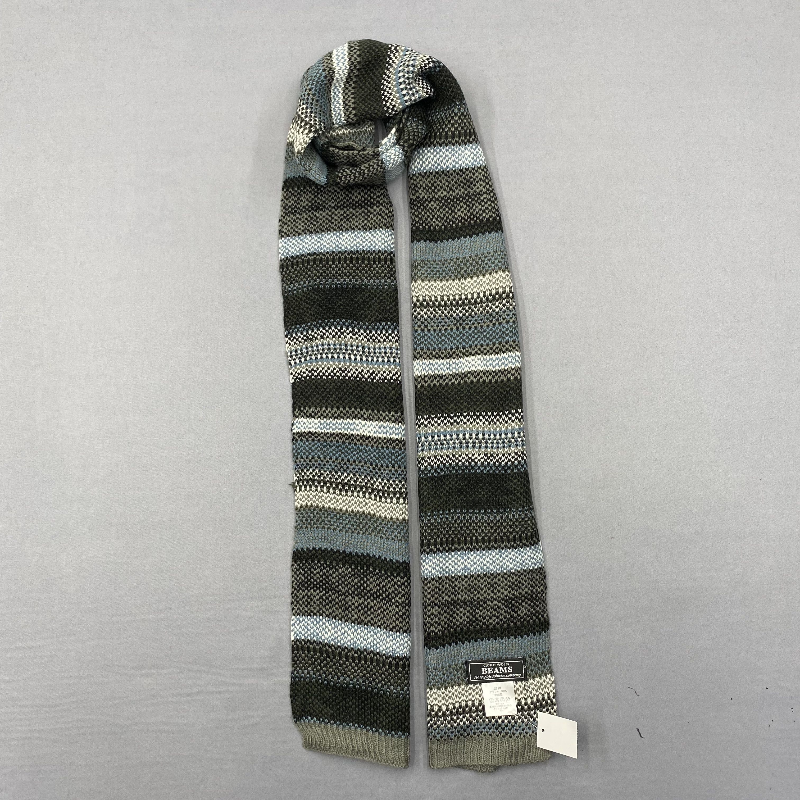 Japanese Brand Vintage Beams Scarf Muffler Wool Cashmere Scarves Size ONE SIZE - 1 Thumbnail