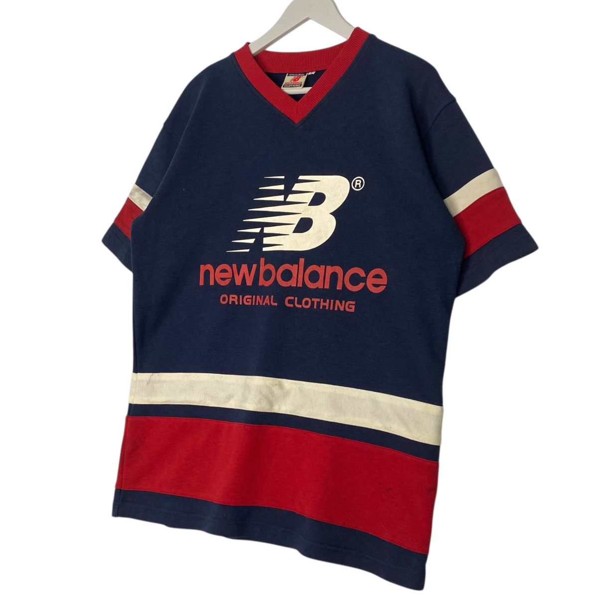 Vintage Vintage New Balance Full Print Long T-Shirt Blue Size L Size US L / EU 52-54 / 3 - 2 Thumbnail