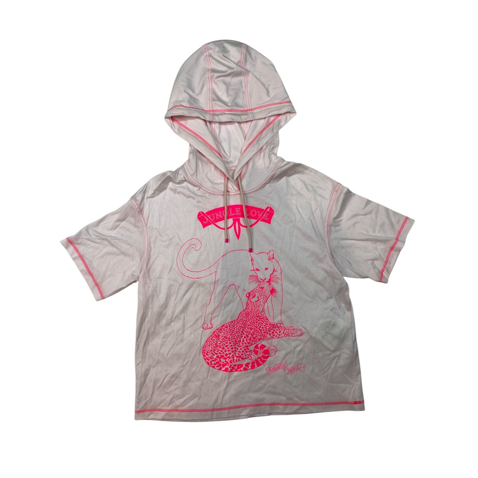 Hermes Hermes Jungle Love Women Pink Hooded T-Shirt Size US S / EU 44-46 / 1 - 1 Thumbnail