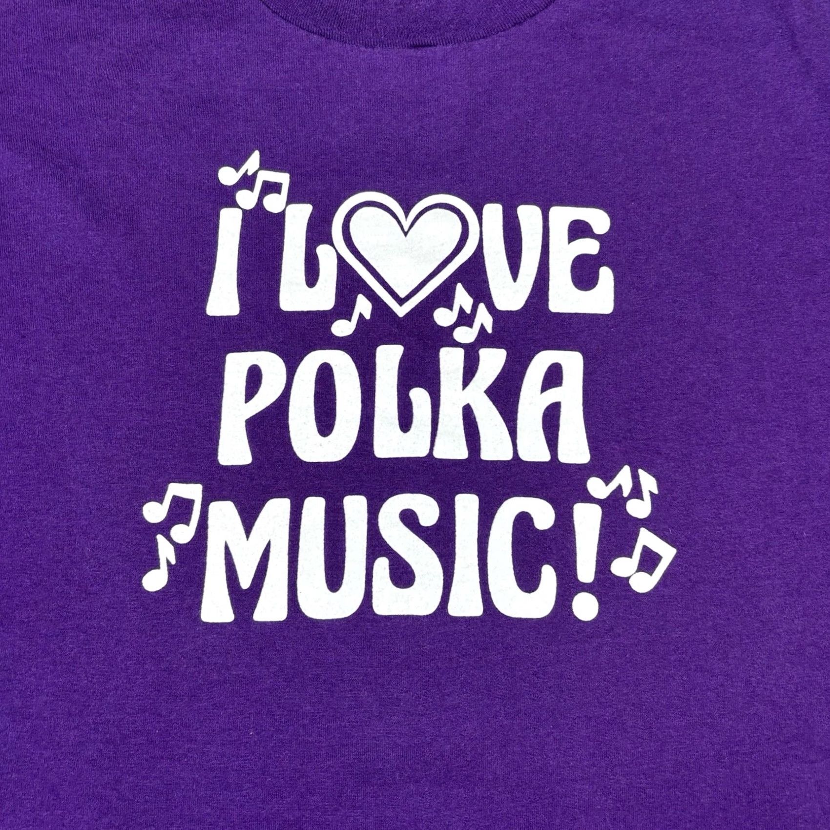 Fruit Of The Loom VINTAGE 90s I Love Polka Music Quote Promo T Shirt Adult Large Nike Size US L / EU 52-54 / 3 - 3 Thumbnail