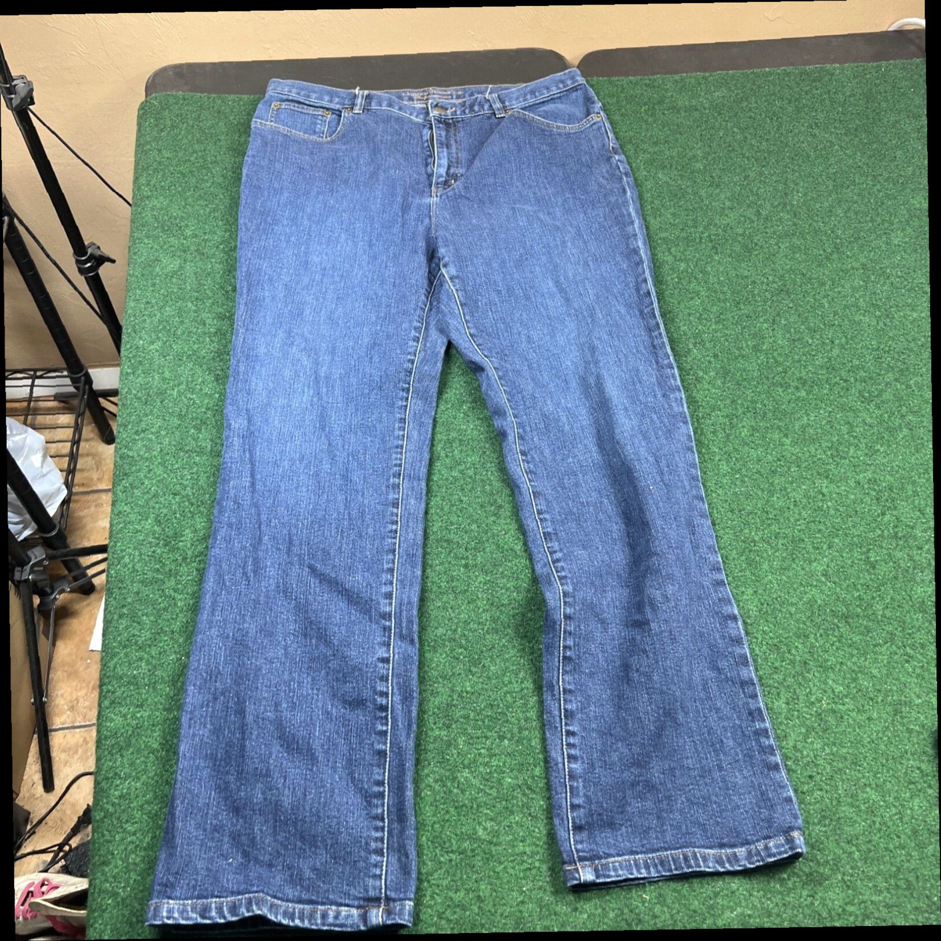 Ralph Lauren Lauren Ralph Lauren Womens 14 Mid Rise Straight Jeans Comfort Stretch Denim Dark Size 36" / US 14 / IT 50 - 4 Thumbnail