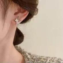 Jewelry Liquid Metal Cross Star Earrings Size ONE SIZE - 2 Thumbnail