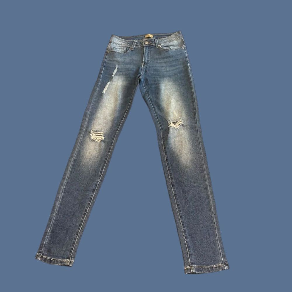 Vintage RAW 7 Jeans Distressed Skinny Jeans Stretch Denim Juniors Womens Size 28" / US 6 / IT 42 - 1 Thumbnail