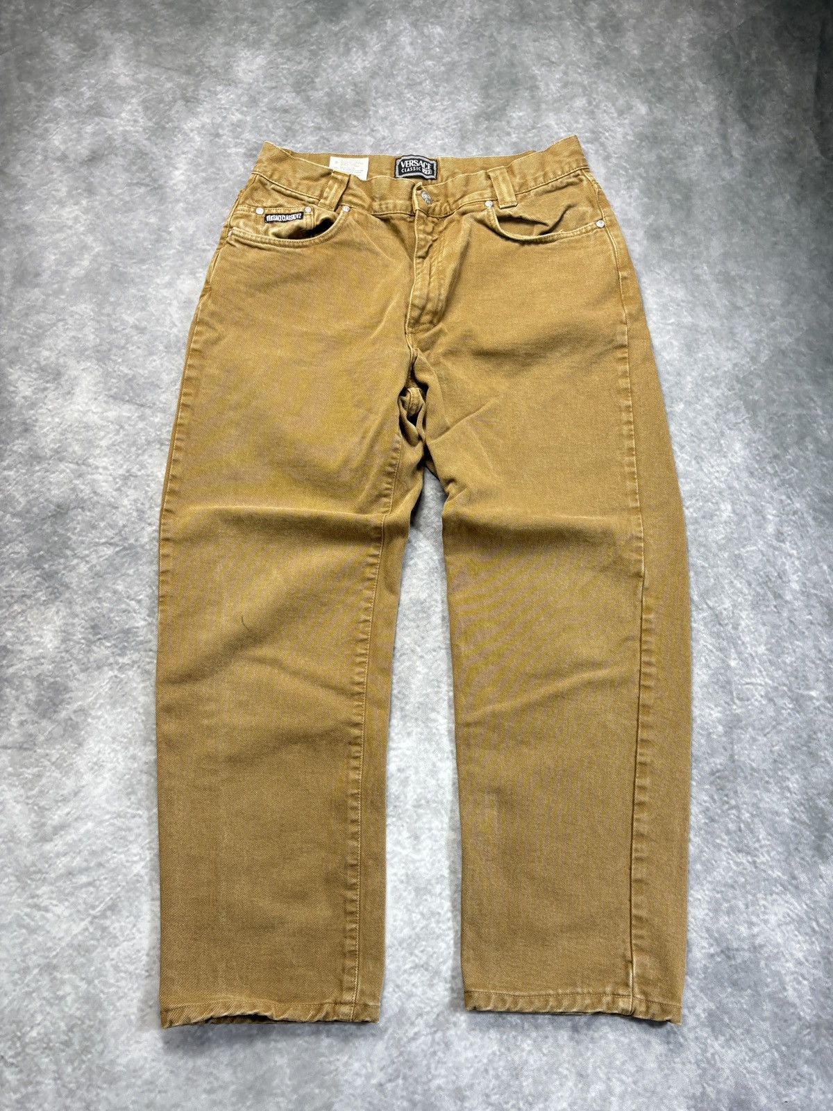 Versace × Versace Jeans Couture × Vintage 1990s Versace Classic V2 Jeans Vintage Versace Brown Denim Size US 28 / EU 44 - 18 Thumbnail