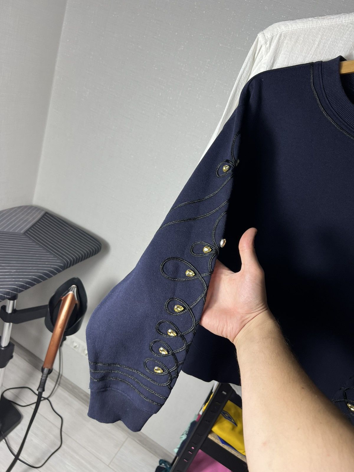Sandro Sandro Natty Embroidered Rhinestone M Dark Navy Sweatshirt 2 Size M / US 6-8 / IT 42-44 - 6 Thumbnail