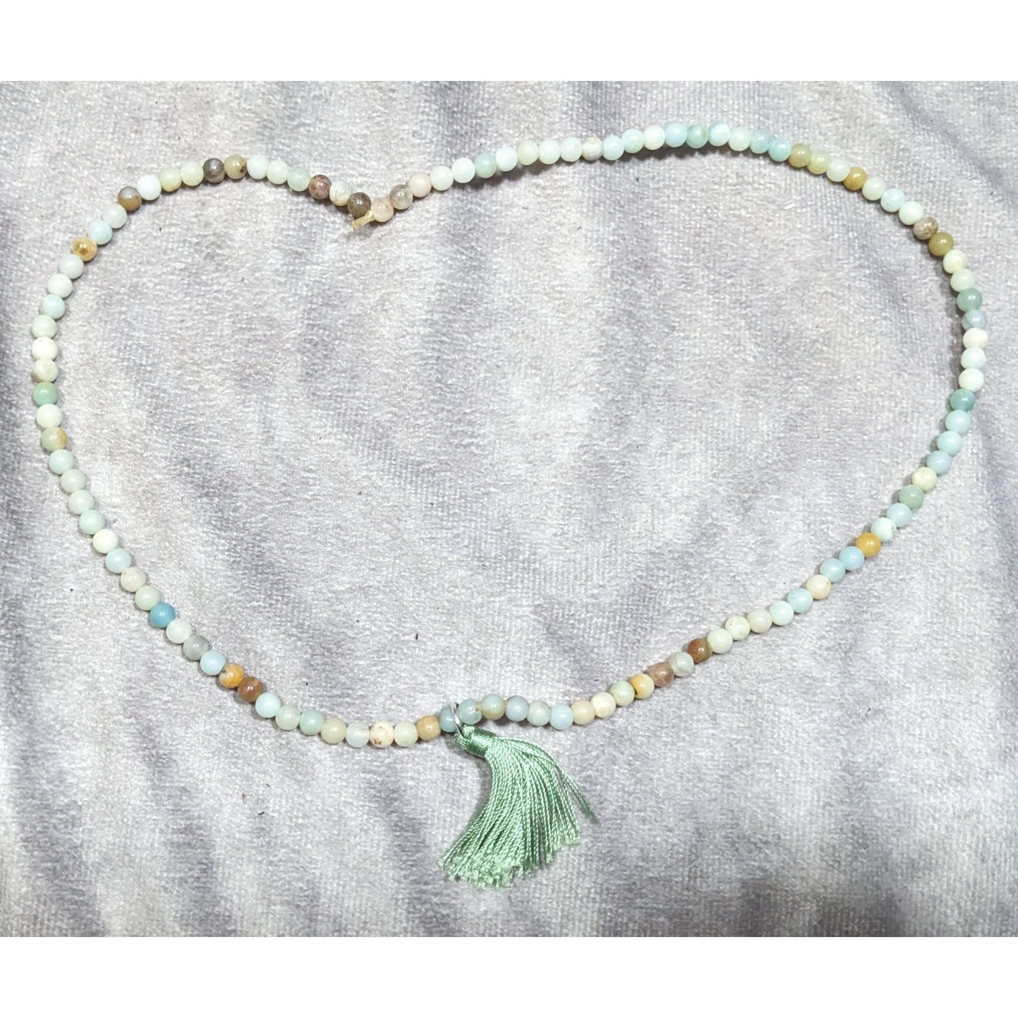 Other Earthy Amazonite Beaded Stretch Necklace With Thread Tassel Size ONE SIZE - 6 Thumbnail