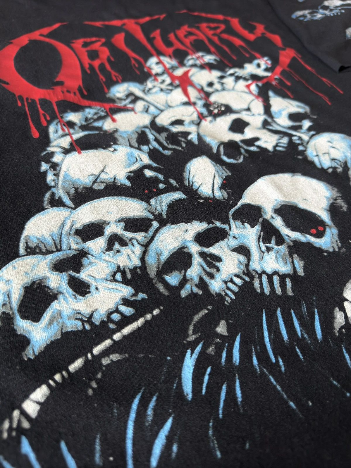Band Tees × Vintage 1991 Obituary Cause Of Death Metal 90s Tee Blue Grape Shirt Size US L / EU 52-54 / 3 - 7 Thumbnail