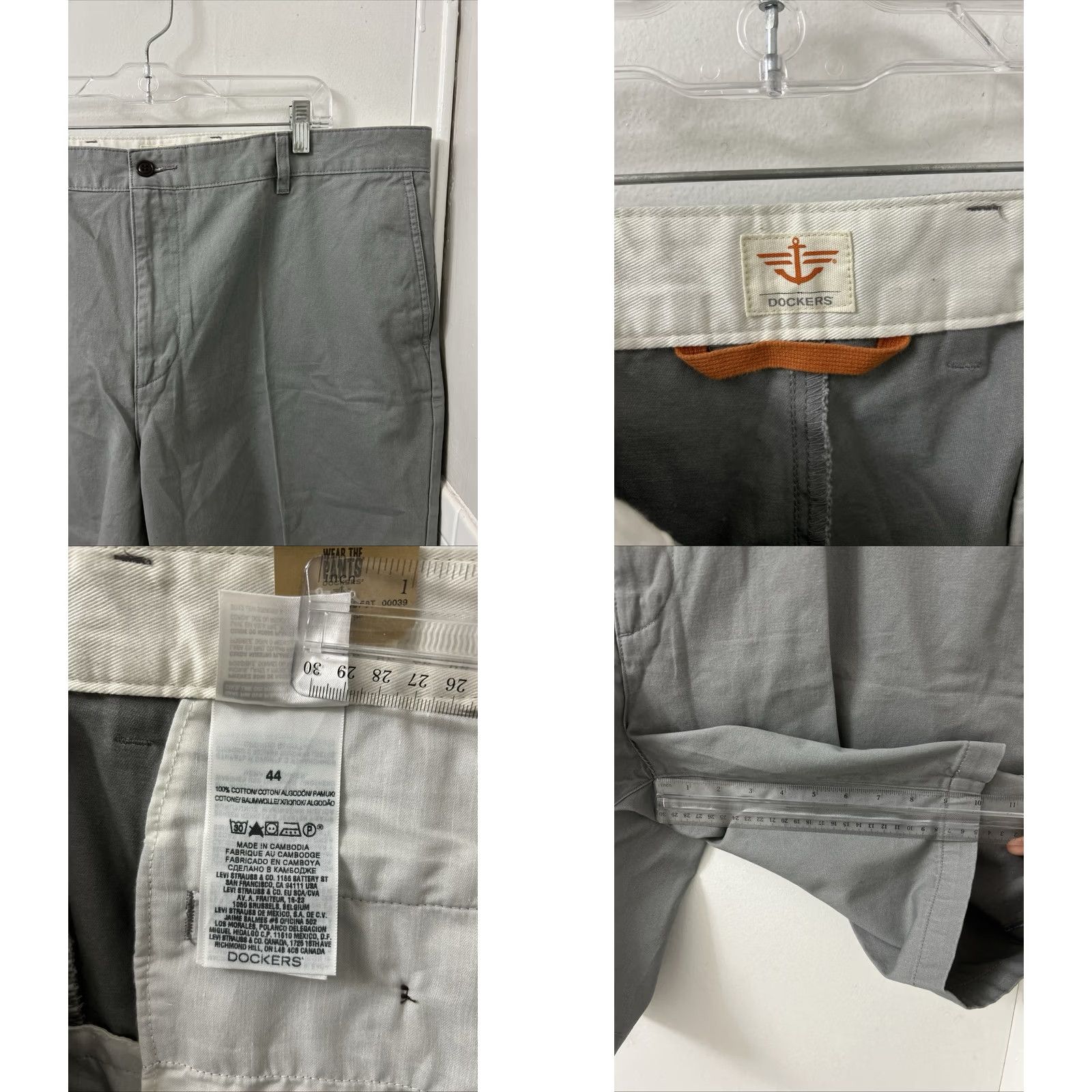 Dockers DOCKERS The Perfect Shorts Mens 44 Gray Cotton Chino Flat Front 10" NWT Size US 44 / EU 60 - 8 Thumbnail