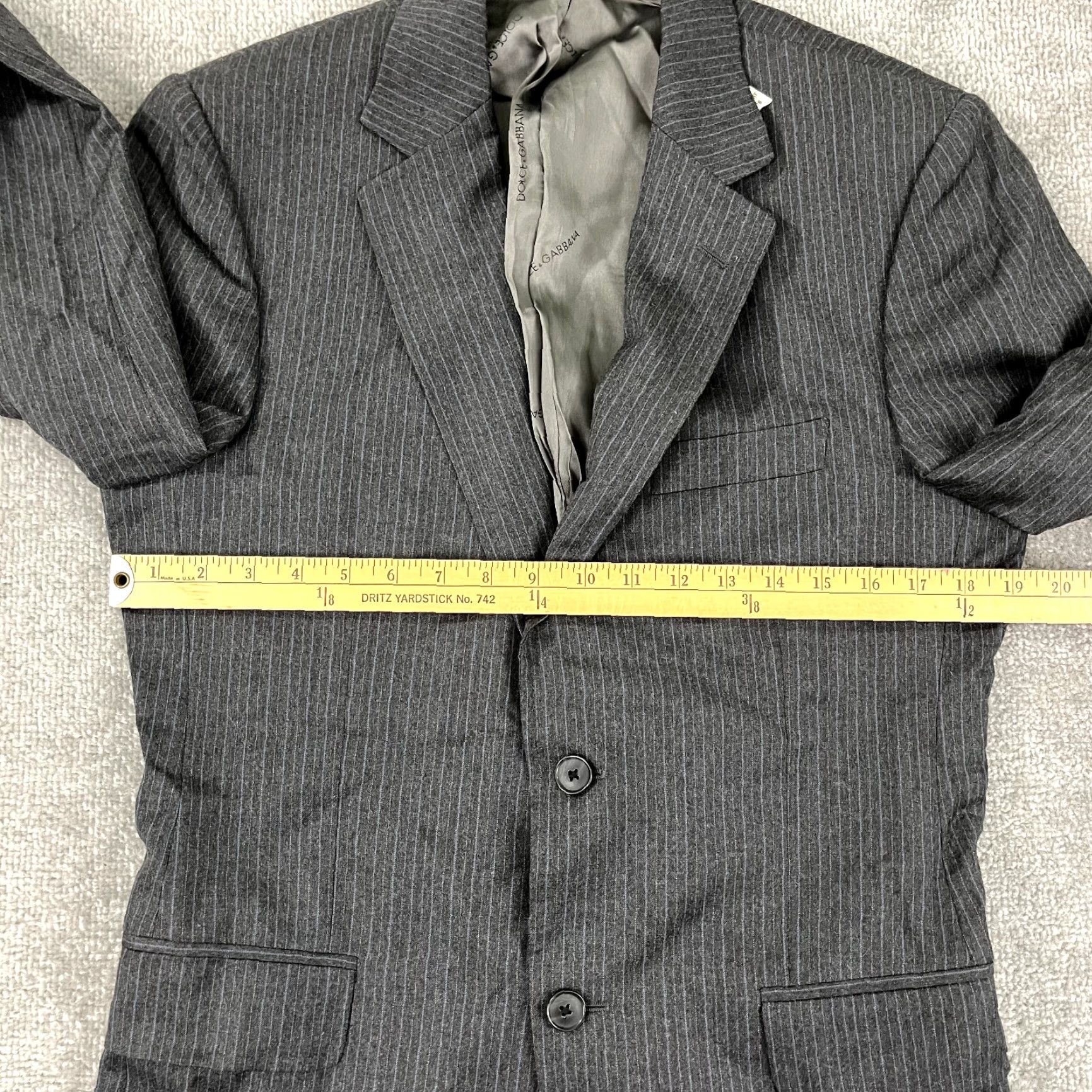 Dolce & Gabbana Dolce & Gabbana Blazer Mens US 38 Gray Striped Wool Tuxedo Jacket NEW Italy Size 38R - 6 Thumbnail