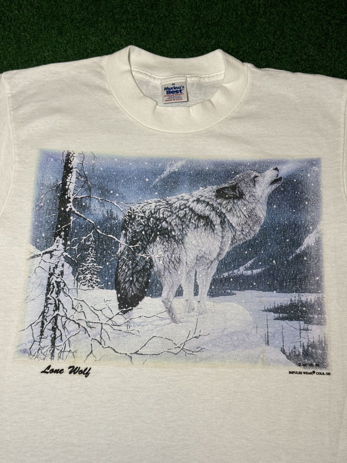 Other Vintage 90s Lone Wolf Winter Snow Tall Animal Print T Shirt Size US M / EU 48-50 / 2 - 2 Thumbnail