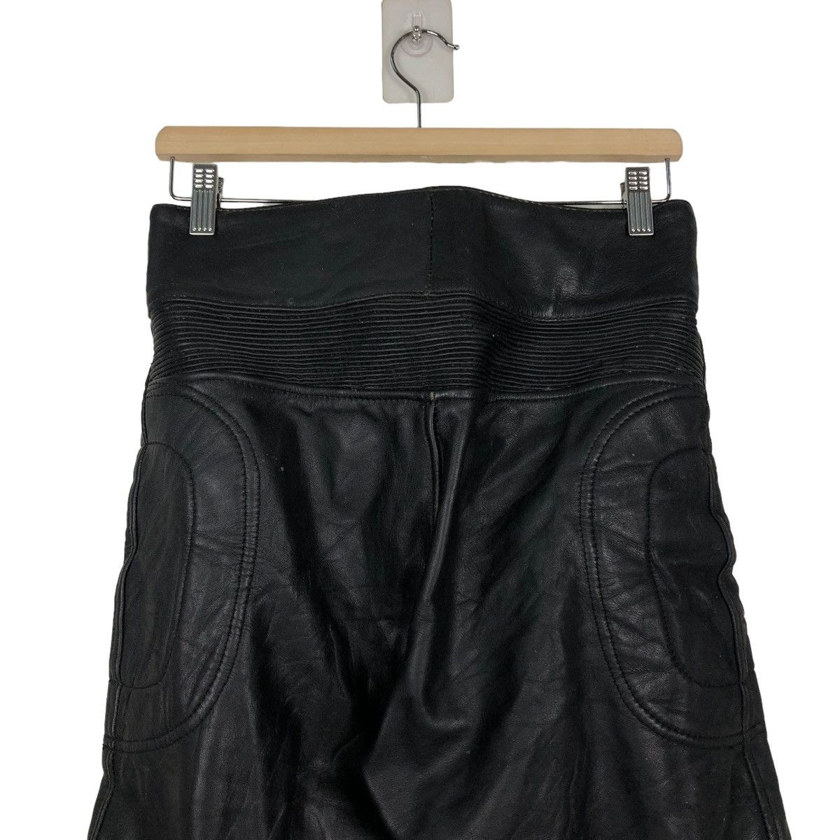 Genuine Leather 🔥VINTAGE LEATHER TROUSERS RACING PANTS SAFETY MOTOR CROSS Size US 30 / EU 46 - 8 Thumbnail