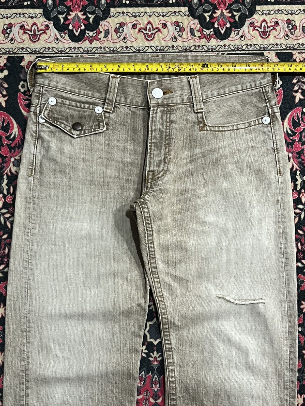 Japanese Brand Vintage Japanese Brand Khaki Faded Washed Distressed Jeans Size US 32 / EU 48 - 10 Thumbnail