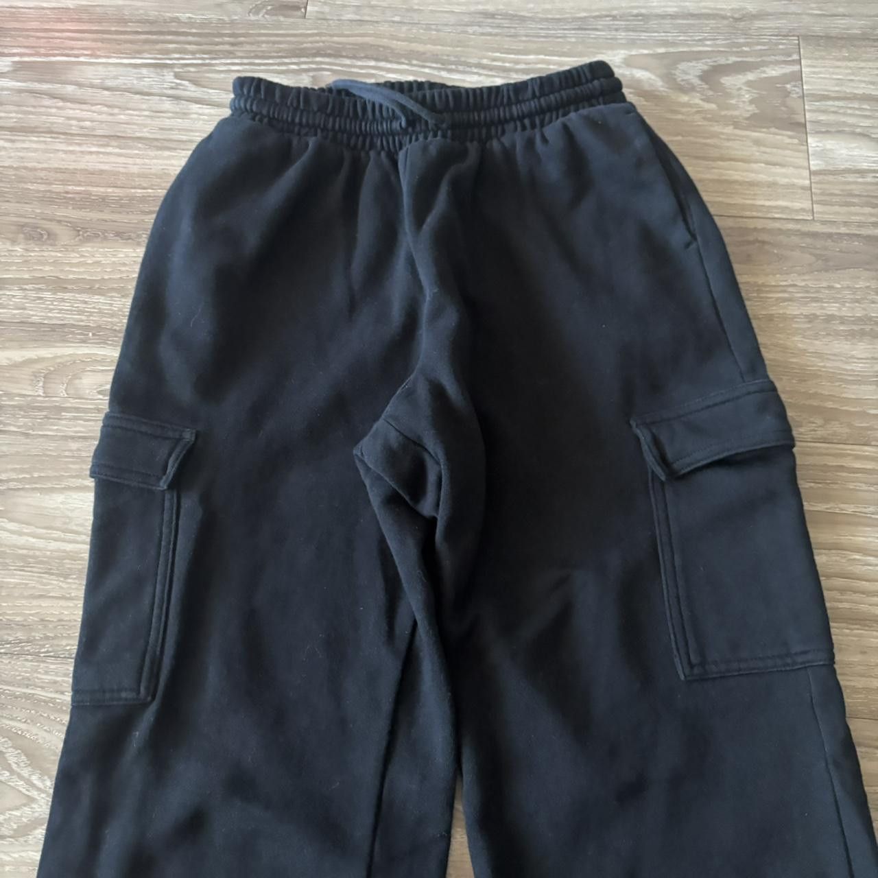 Japanese Brand Crazy Vintage Y2K/2000s Black Streetwear Skater Essential Cargo Sweatpants! Fits S Size US 28 / EU 44 - 4 Thumbnail
