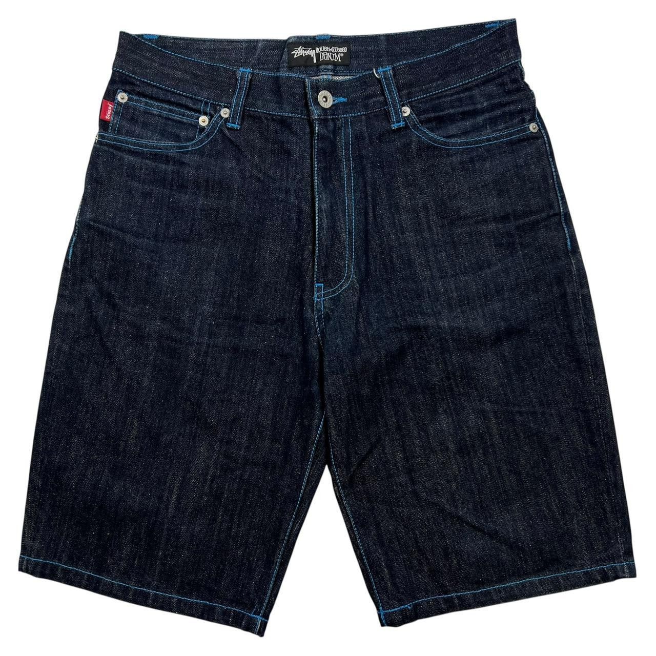 Stussy Vintage 2000s Stussy Spellout Denim Shorts / Jorts Waist 32 Size US 32 / EU 48 - 2 Thumbnail