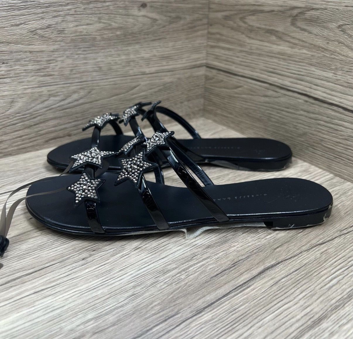 Giuseppe Zanotti Giuseppe Zanotti GZ Black Rhinestone Star Mule Slides J41 Size US 7.5 / IT 37.5 - 1 Thumbnail