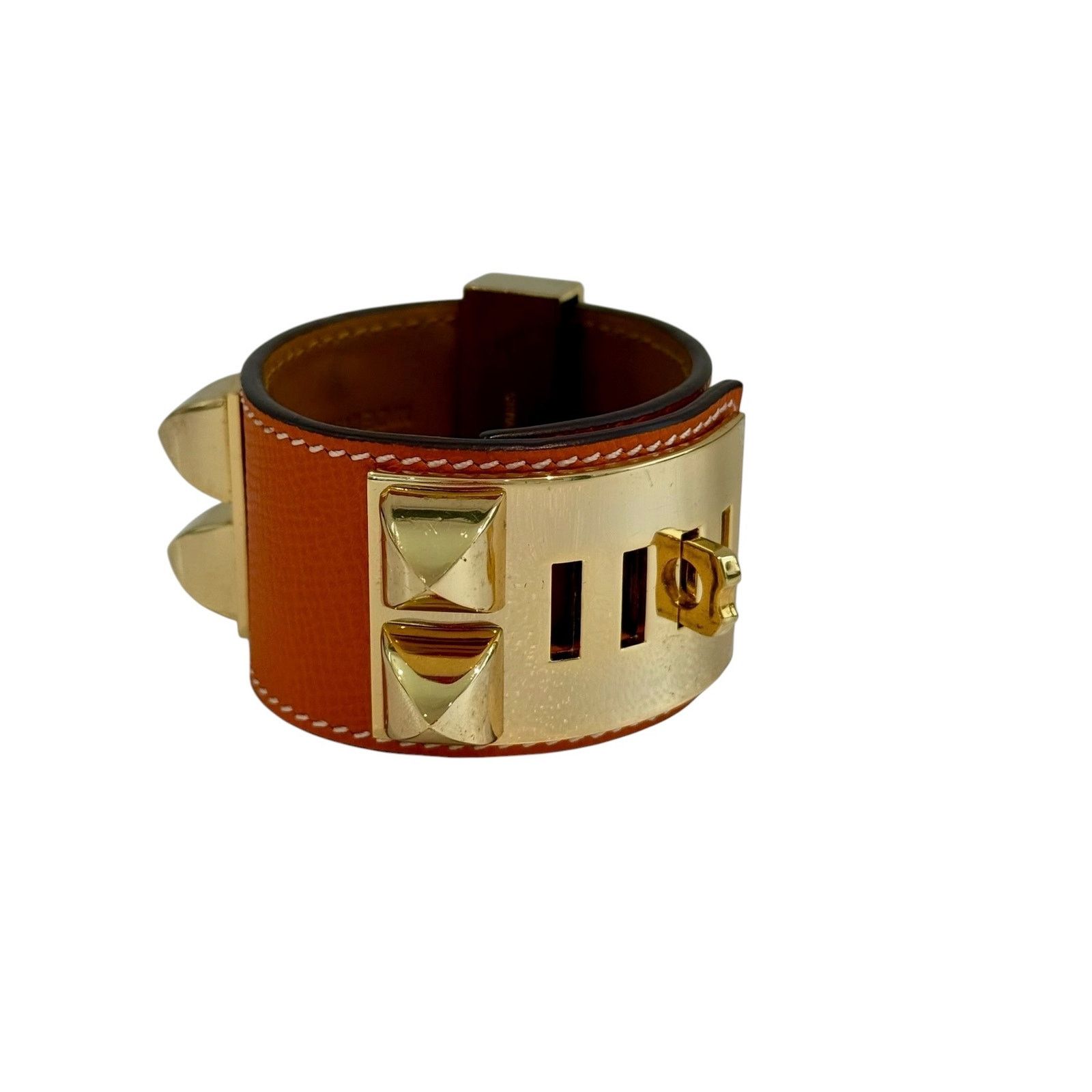 Hermes HERMES Epsom Collier de Chien CDC Bracelet S in Orange Size ONE SIZE - 2 Thumbnail
