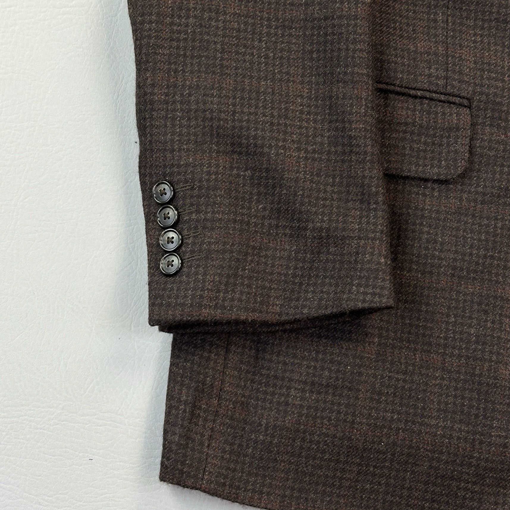 Vintage Alan Flusser Sport Coat Mens 44R Brown Plaid Wool Cashmere Blazer Jacket Casual Size 44R - 2 Thumbnail
