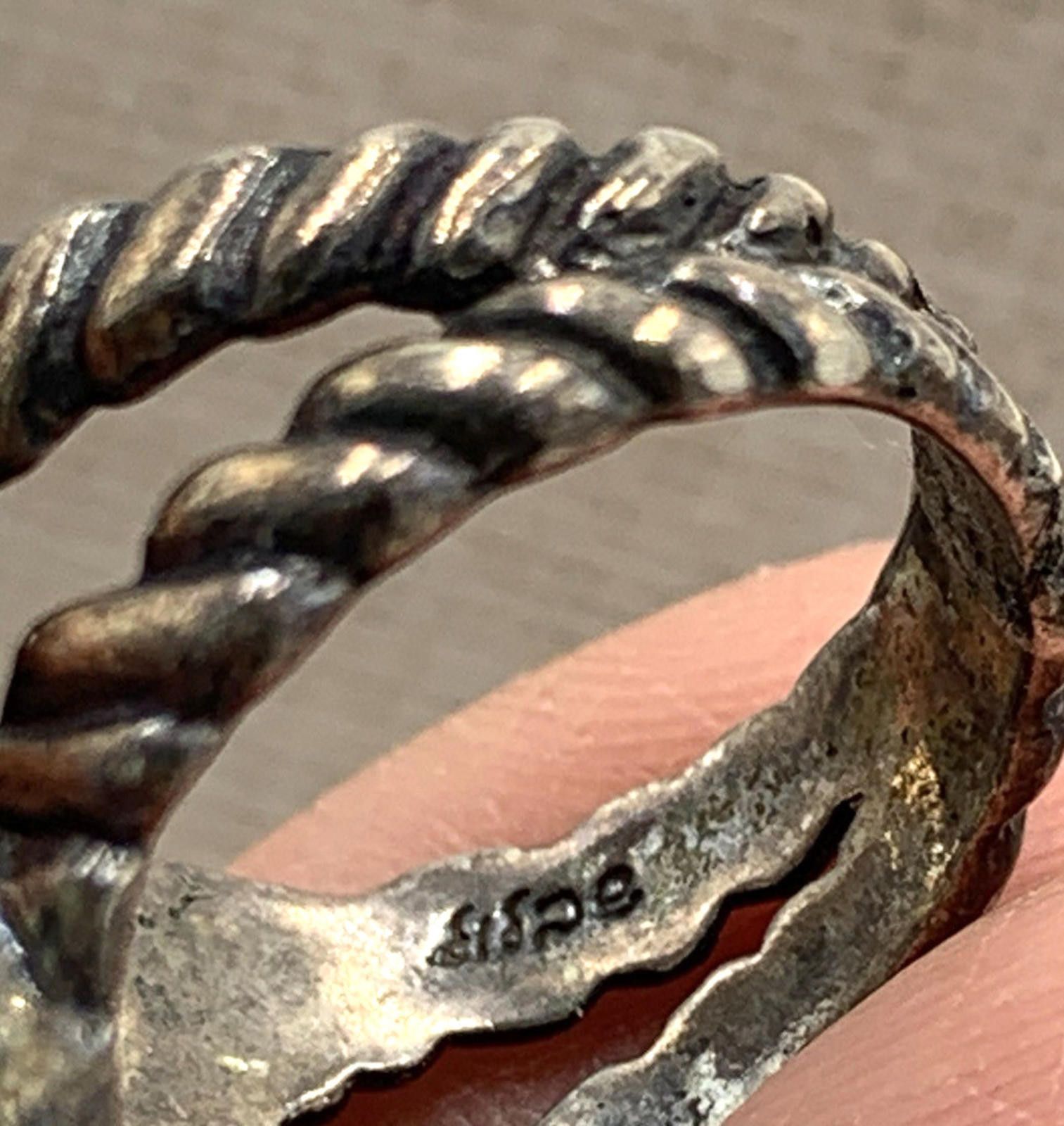 Other Didae Shablool Israel Turquoise Sterling Silver Braided Ring Size ONE SIZE - 8 Thumbnail