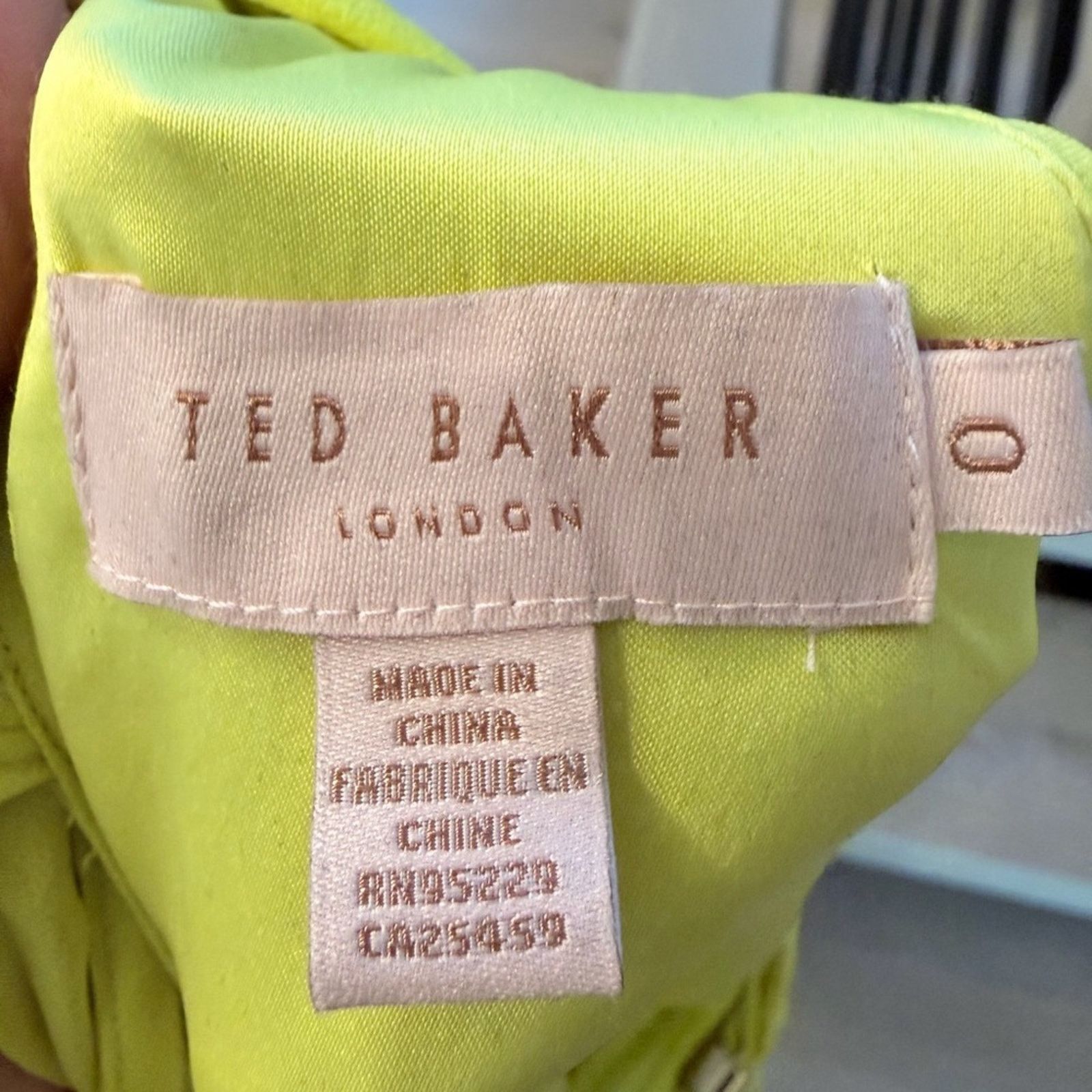 Ted Baker New Ted Baker Vibrant Neon Yellow Pleated Midi Dress size 0 Size XS / US 0-2 / IT 36-38 - 9 Thumbnail