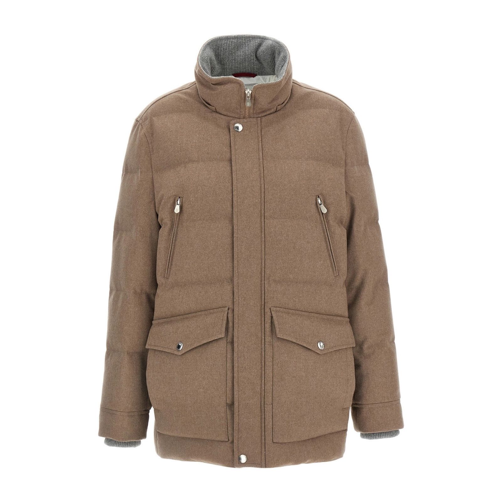 Brunello Cucinelli BRUNELLO CUCINELLI Beige Wool Down Jacket New & Authentic (M Size US XXL / EU 58 / 5 - 3 Thumbnail