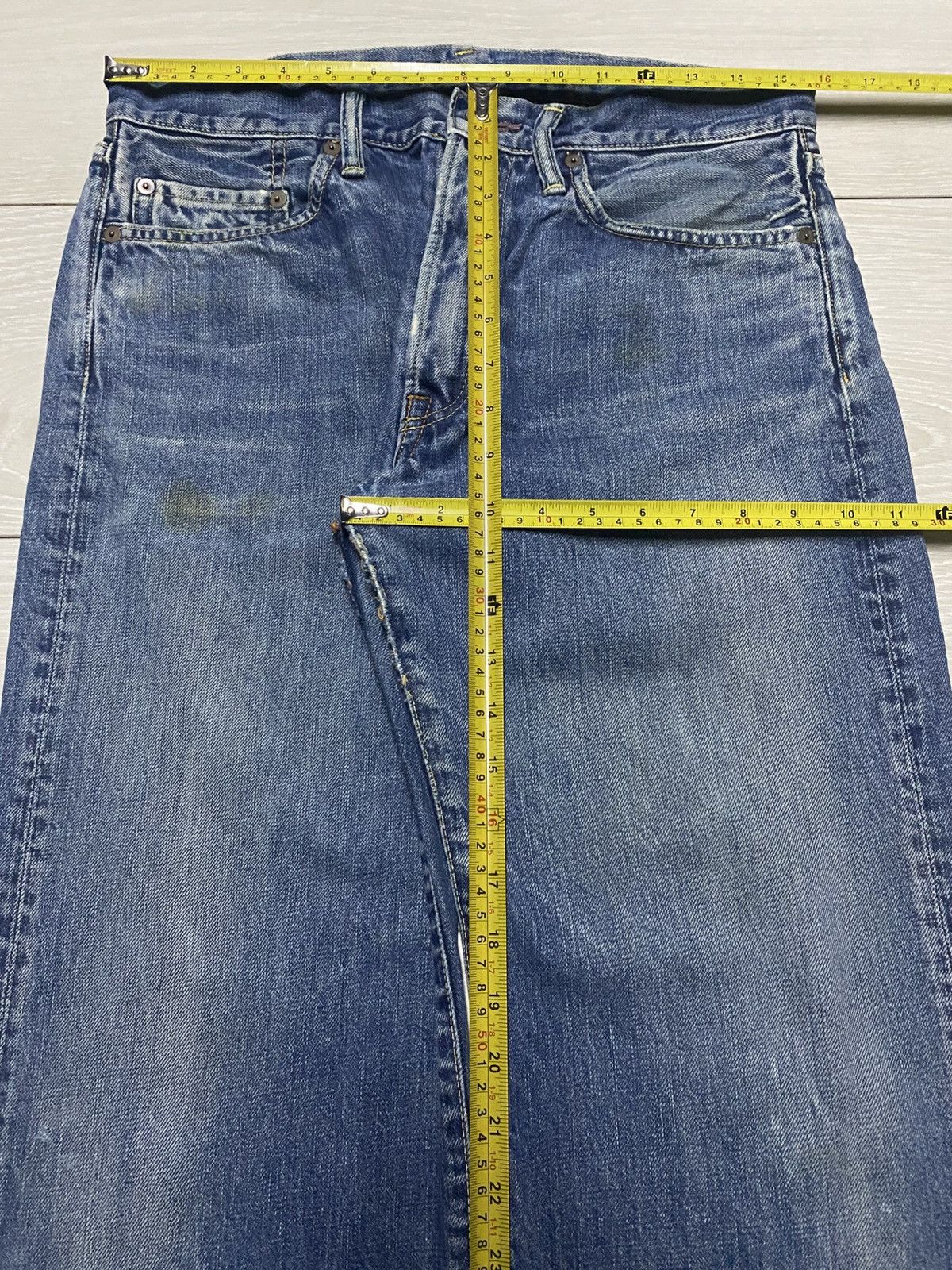 45rpm 45Rpm Grunge Distressed Baggy Wide Leg Jeans Size US 31 - 13 Thumbnail