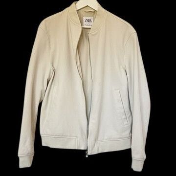 Zara Zara Mens Bomber Jacket Size L Minimalist Neutral Zip Casual Size US L / EU 52-54 / 3 - 5 Thumbnail