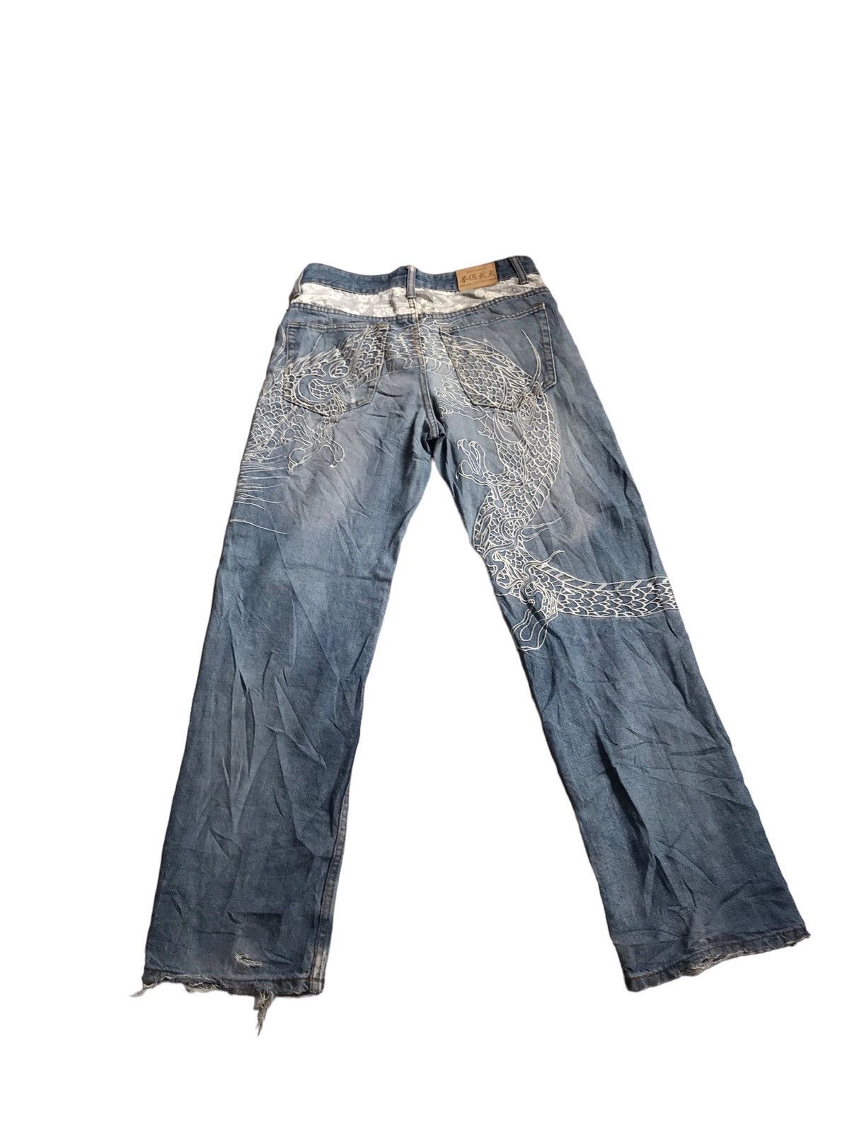 GOA FUGUTAITEN DISTRESSED DENIM DRAGON OVERPRINT Size US 30 / EU 46 - 9 Thumbnail