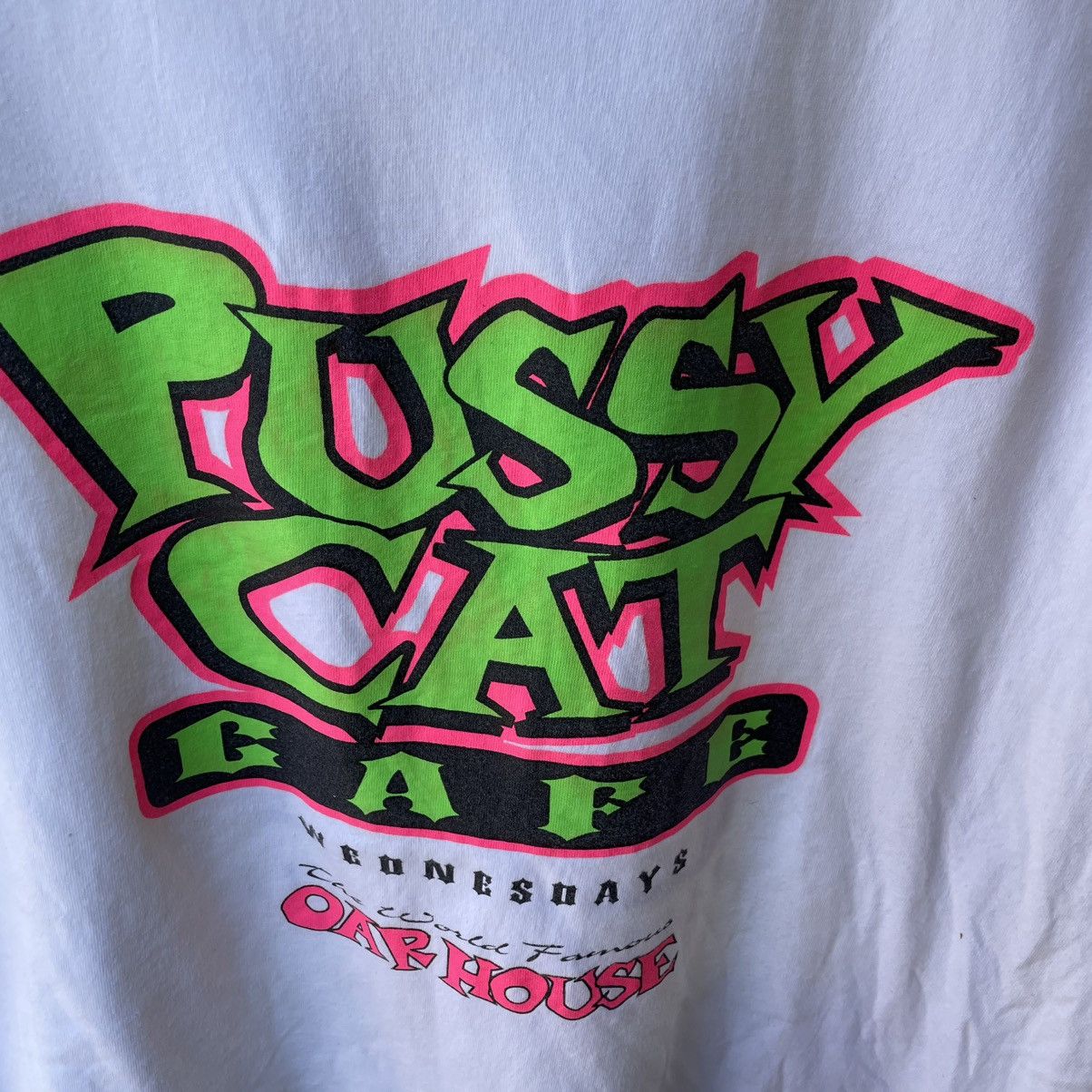 Hanes × Vintage 🔥Vintage 90s Pussy Cat Cafe Sexy Bar Girl Promo Tee Size US XL / EU 56 / 4 - 6 Thumbnail