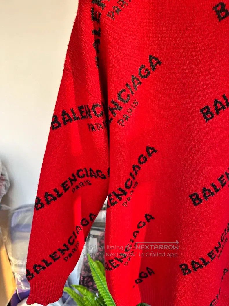 Balenciaga Balenciaga Red bullet screen knitwear sweater Size XS / US 0-2 / IT 36-38 - 3 Thumbnail