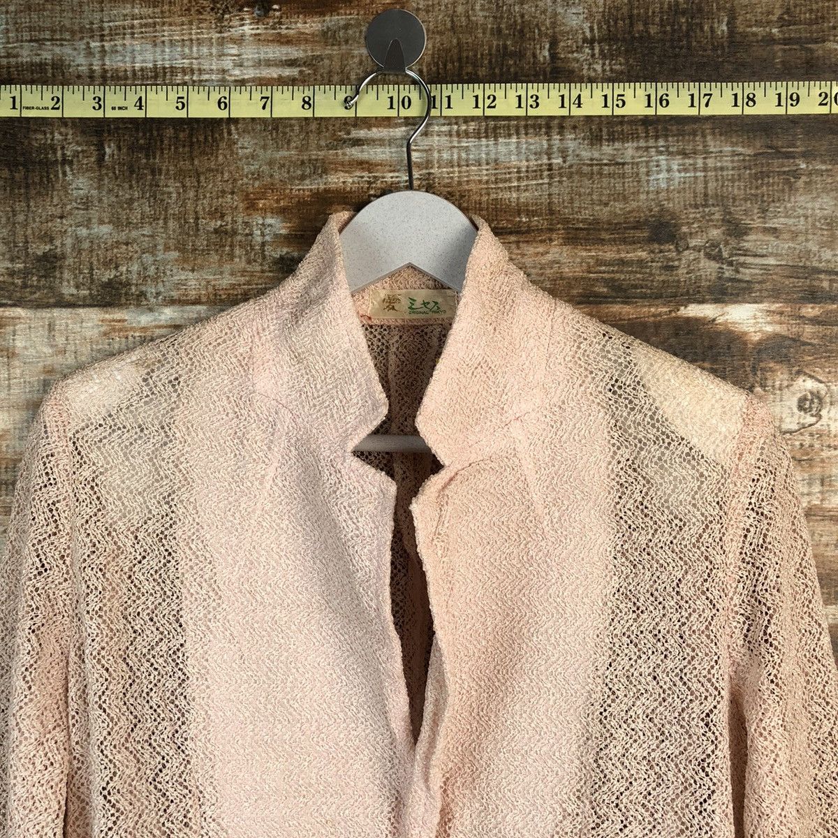 Japanese Brand × Vintage Japanese Brand Pink crochet meshnet Cardigan Knitwear #A1243 Size M / US 6-8 / IT 42-44 - 4 Thumbnail
