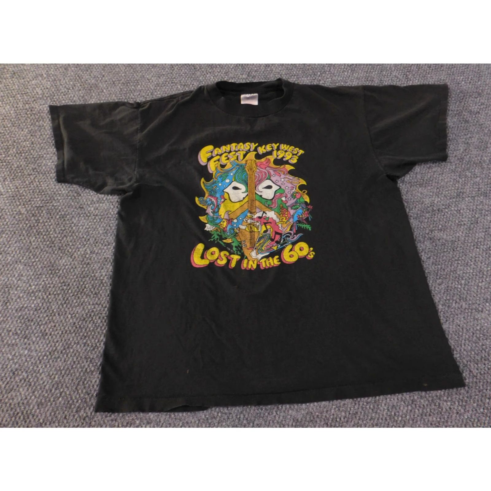 Vintage VINTAGE Oneita Fantasy Fest Key West Shirt Mens XL Black 1993 Lost in the 60s 90s Size US XL / EU 56 / 4 - 3 Thumbnail