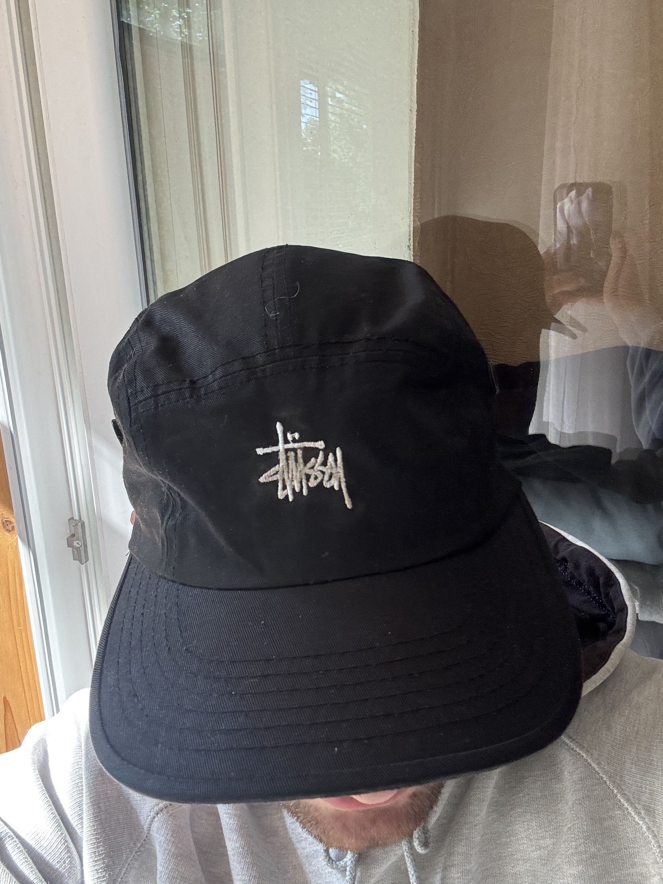 スケートボード stussy logo 5panel cap black Stussy 5 Panel Cap Black | Grailed