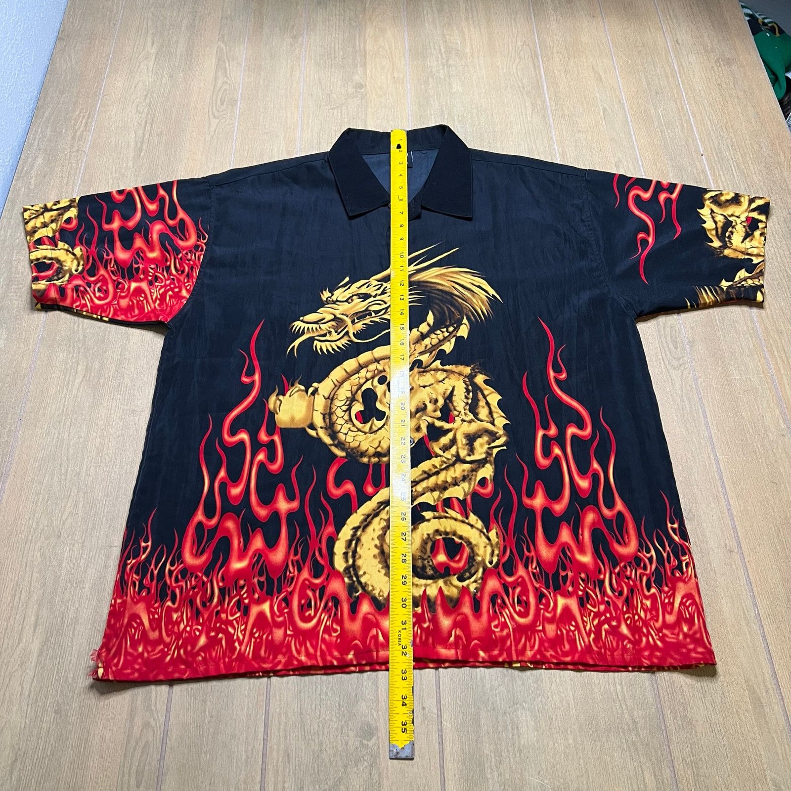 Vintage Vintage KNU Button Up Shirt Japanese Dragon Flames Mens XL Size US XL / EU 56 / 4 - 5 Thumbnail