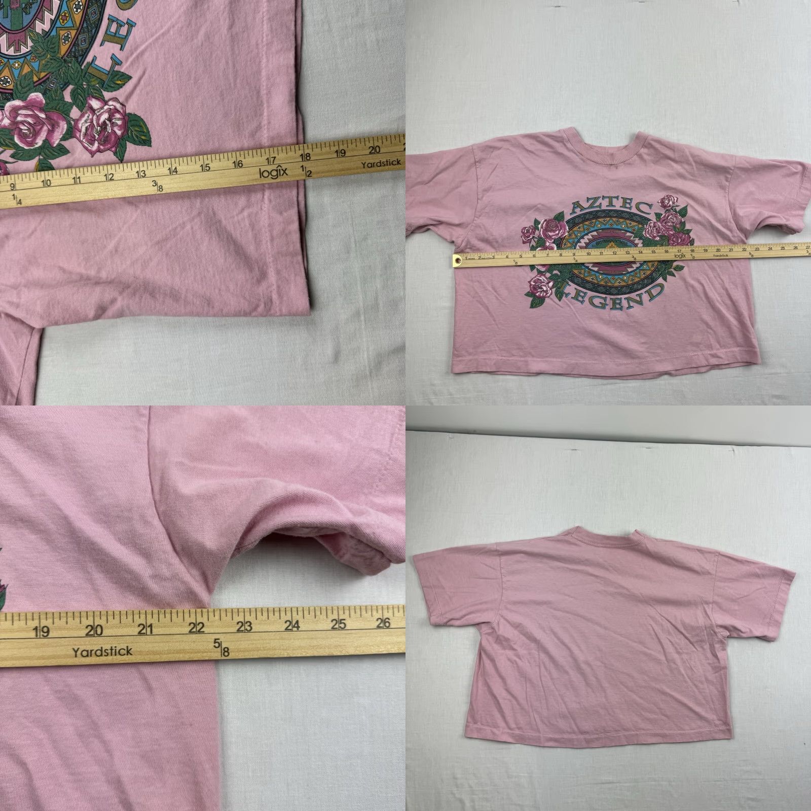 Vintage VINTAGE BonJour Crop Top Shirt Womens Large Pink Aztec 90s T-Shirt Cropped Crew Neck Short Sleeve Womens L Pink Aztec 90s Size L / US 10 / IT 46 - 8 Thumbnail