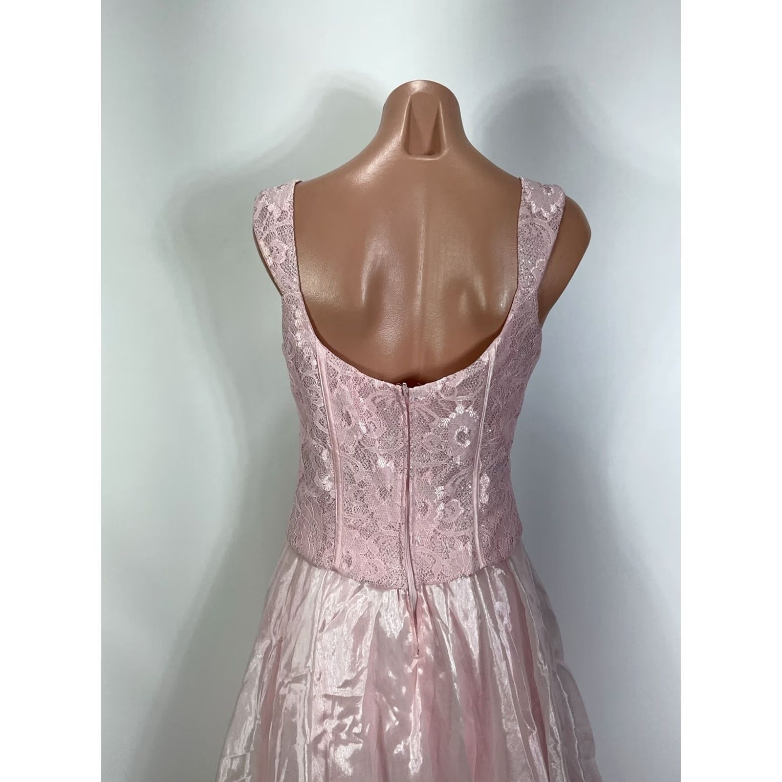 Speedo VINTAGE Aspeed Pink Lace Prom Dress Maxi Ball Gown Corset 90S Y2K Grunge Large Size L / US 10 / IT 46 - 7 Thumbnail