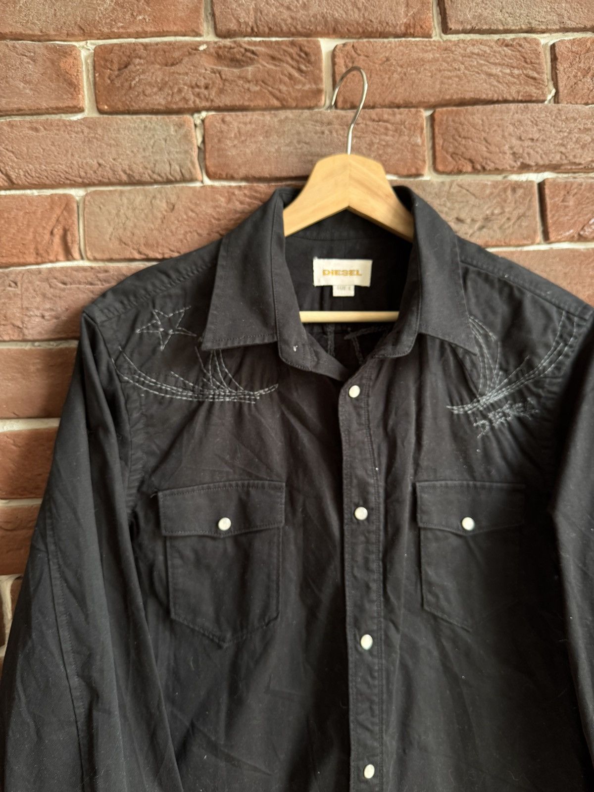 Diesel Diesel Gold Button Up Western Shirt Skull Y2K Designer Size US L / EU 52-54 / 3 - 4 Thumbnail