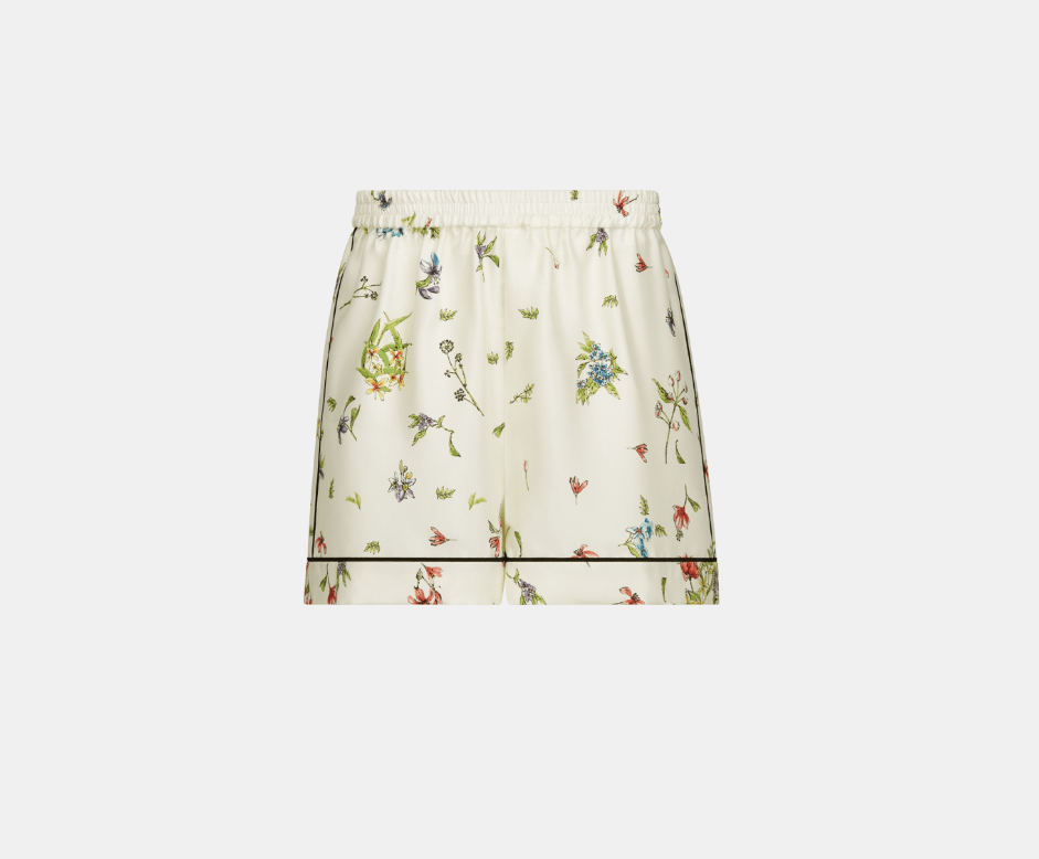 image of O1W1Db10224 Dior Chez Moi Shorts In White & Multicolor, Women's (Size 32)