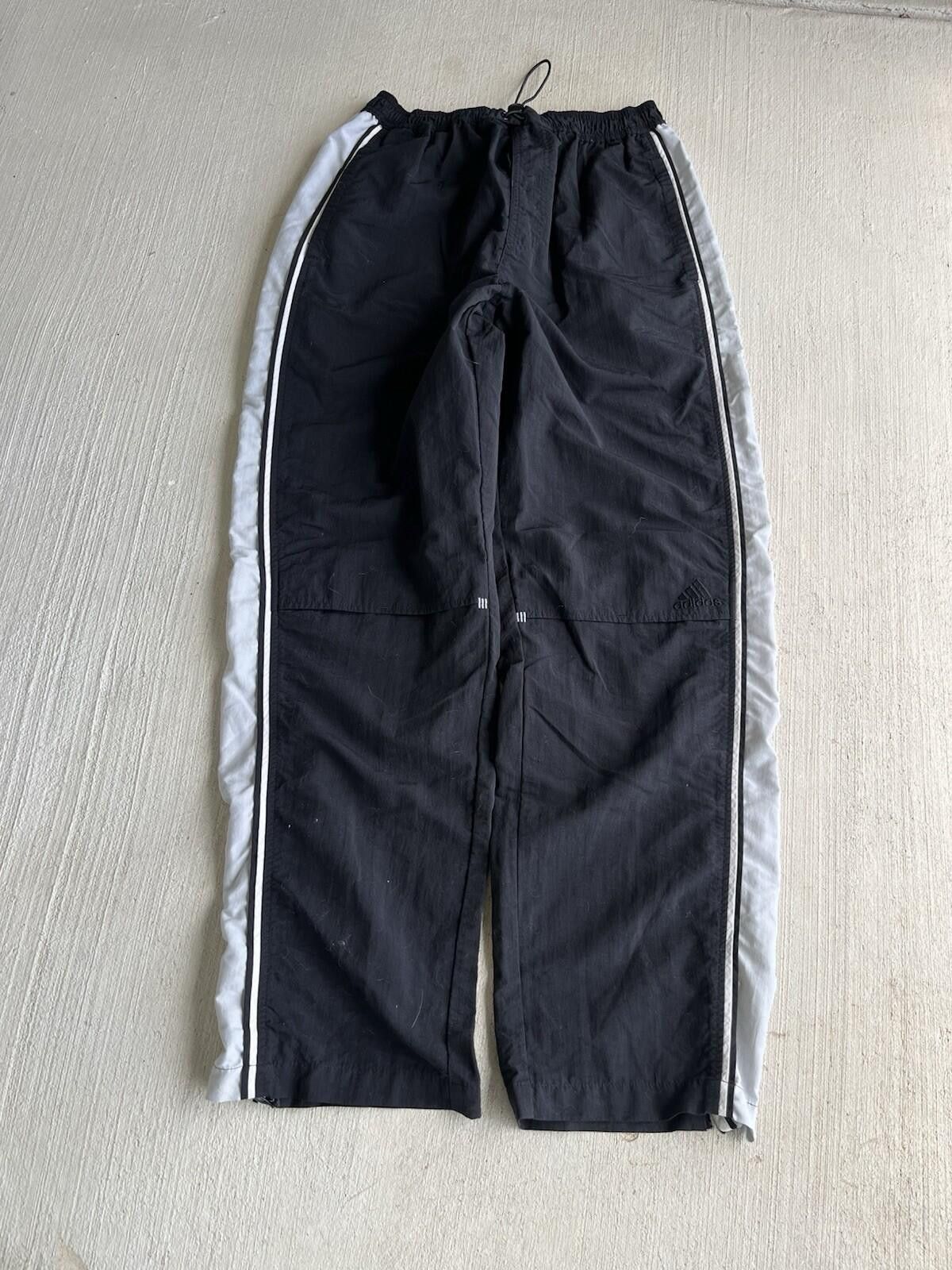 Vintage Adidas Windbreaker Track Pants Black Medium
