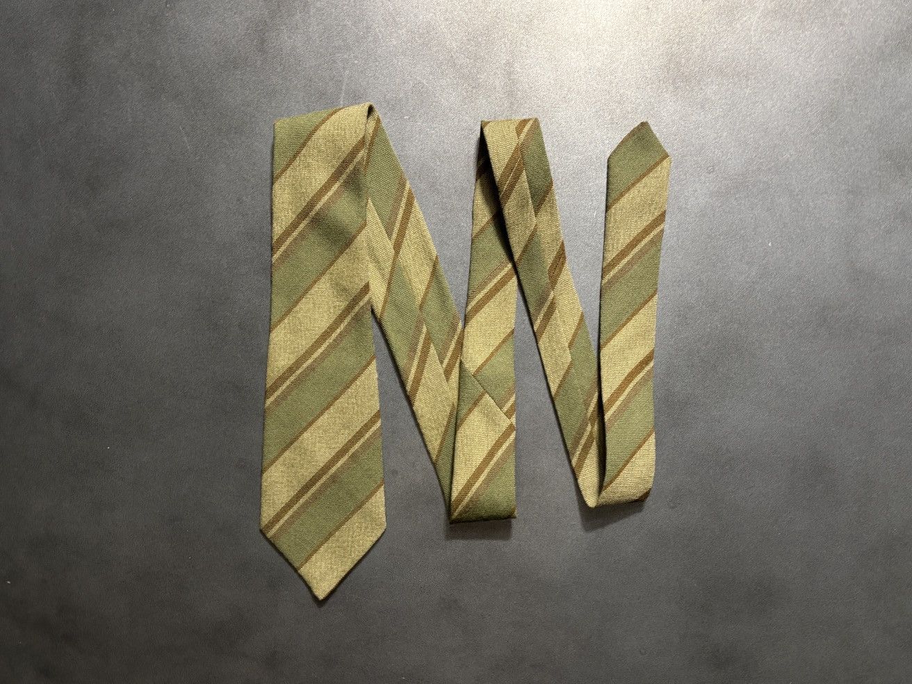 Vintage Made in Scotland Vintage Wool Tie Crofter Striped Green 70s Size ONE SIZE - 10 Thumbnail