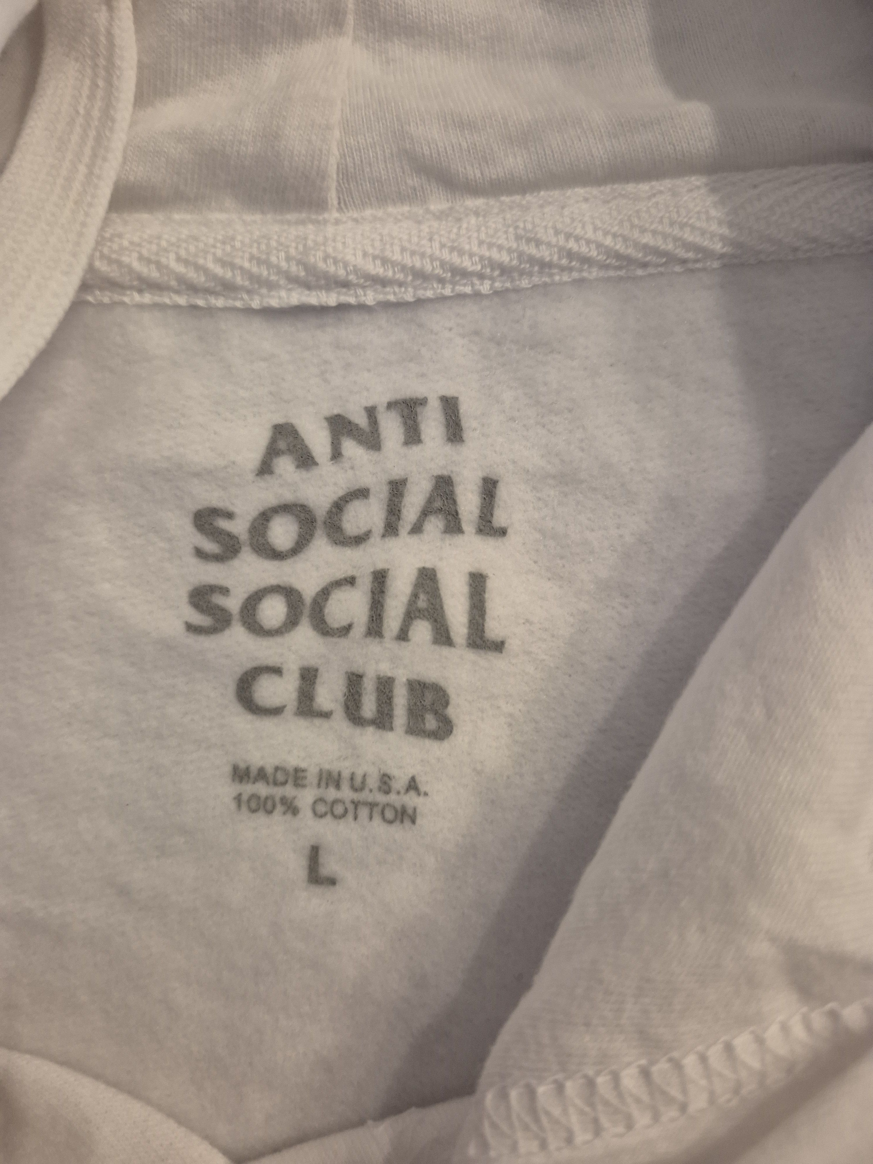 Anti Social Social Club Anti Social Social Club White Hoodie Size Large Size US L / EU 52-54 / 3 - 3 Thumbnail