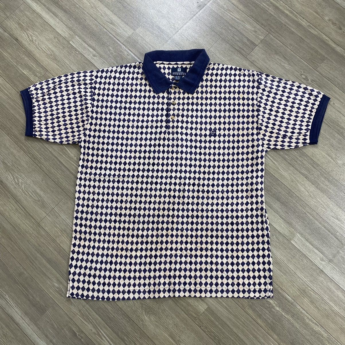 Givenchy 90s Vintage Givenchy Activewear Diamond Patterned Polo shirt Size US M / EU 48-50 / 2 - 1 Thumbnail