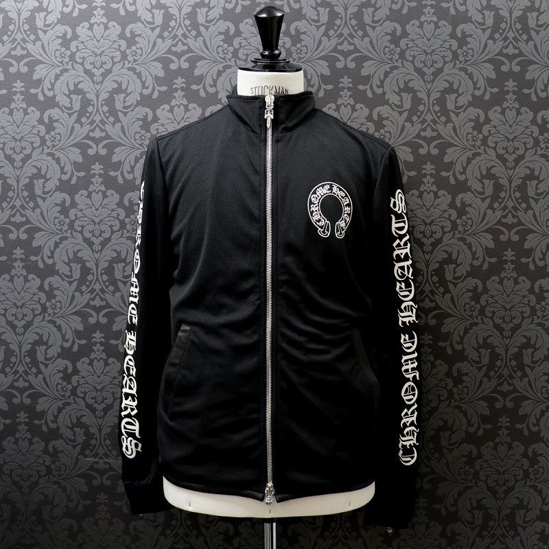 image of Chrome Hearts Cashmere Lined Track Jacket in Black, Men's (Size Medium)