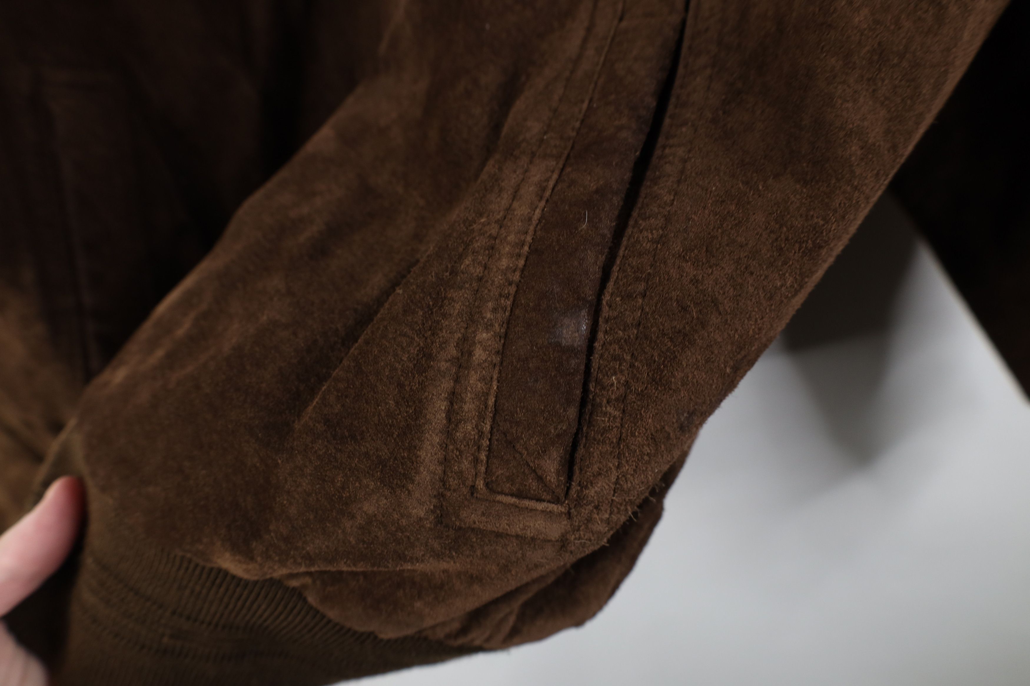 Vintage Vintage 90s Streetwear Suede Leather Bomber Jacket Brown Size US XL / EU 56 / 4 - 4 Thumbnail