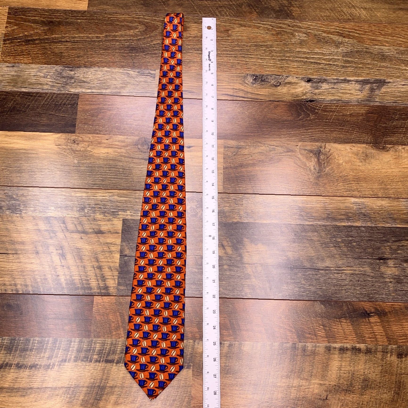 Ermenegildo Zegna VINTAGE Ermenegildo Zegna Tie Silk Orange Italy Geometric Logo Men Classic 57"-60" One Size Orange Silk Tie Designer Size ONE SIZE - 7 Thumbnail