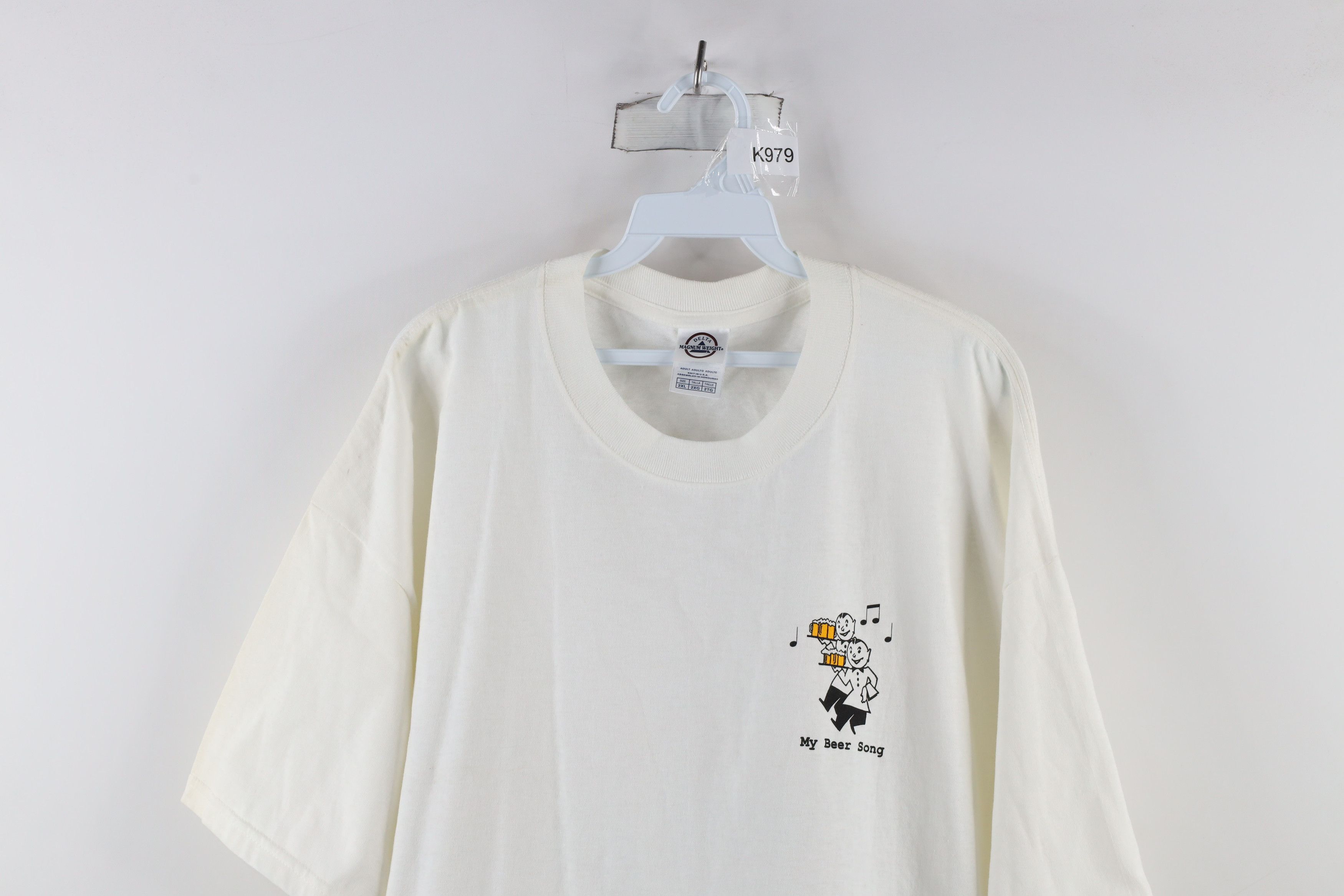 Vintage Vintage 90s Streetwear Out Funny My Beer Song T-Shirt White Size US XXL / EU 58 / 5 - 2 Thumbnail
