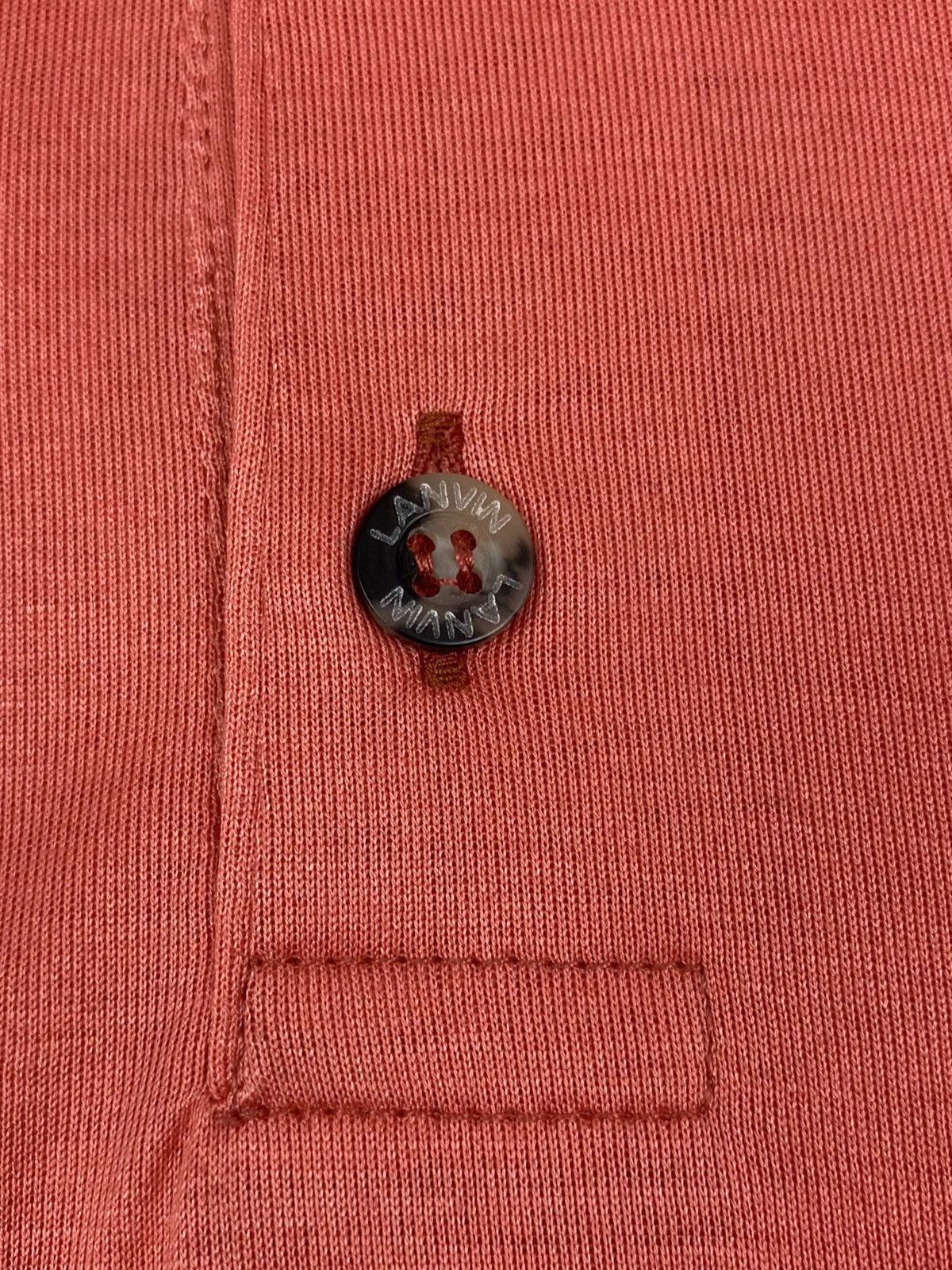 Lanvin 1990’s Vintage Lanvin Paris Shiny Cotton Pocket Polo Shirt Size US XXL / EU 58 / 5 - 5 Thumbnail