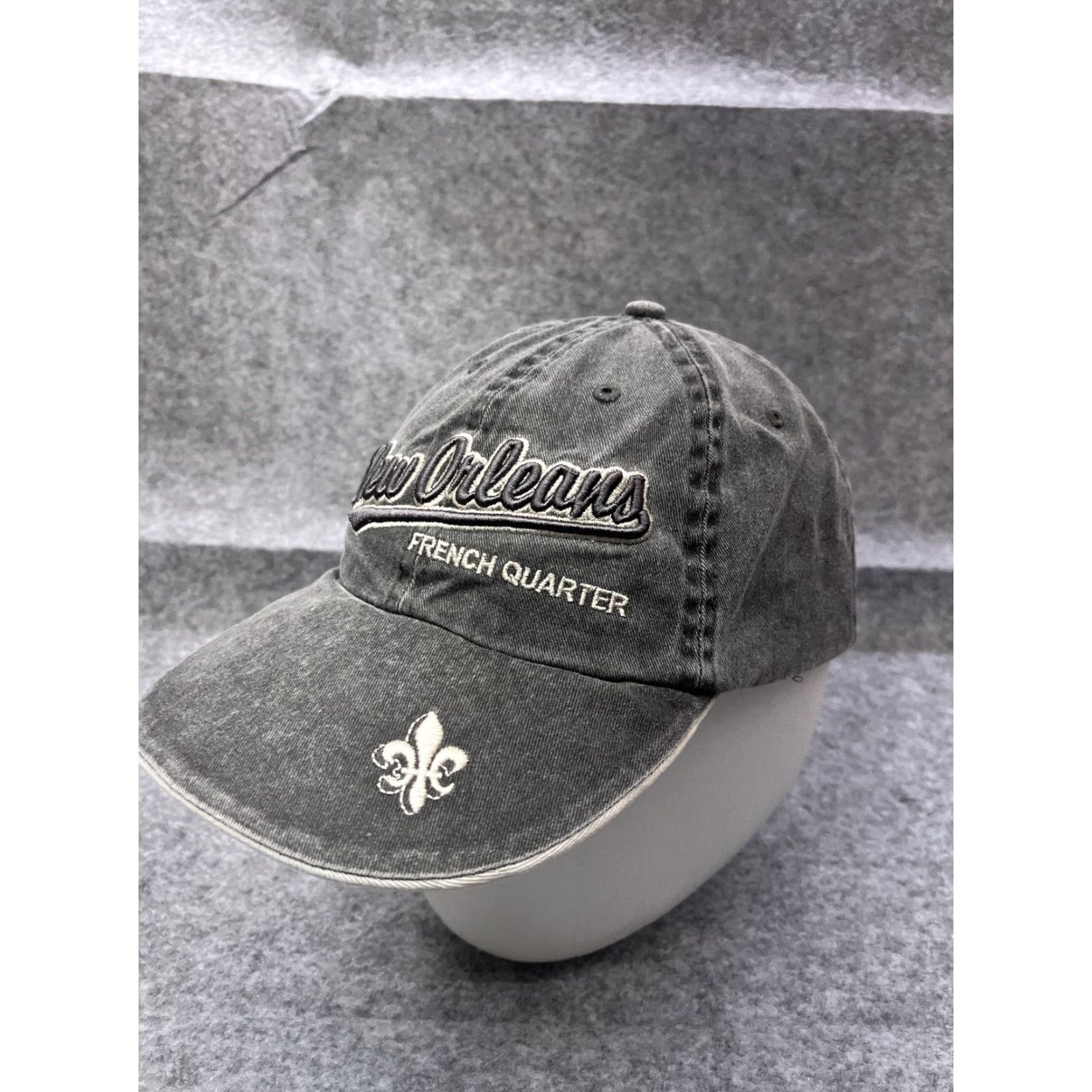 Vintage New Orleans French Quarter Hat Cap Adjustable One Size Gray 100% Cotton Baseball Cap Men Outdoor Casual Travel Vintage: No Size ONE SIZE - 4 Thumbnail