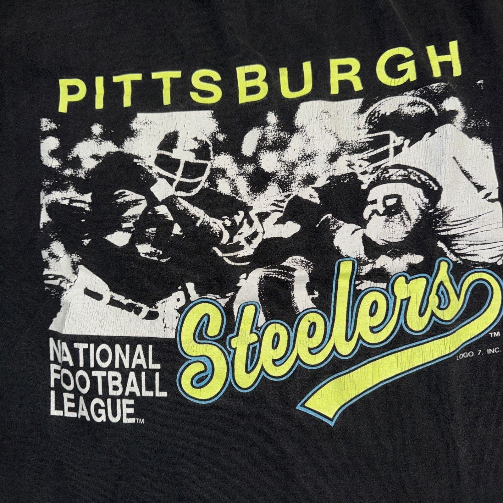 Logo 7 × Vintage Vintage Logo 7 Pittsburgh Steelers T-Shirt Single Stitch Size US XL / EU 56 / 4 - 2 Thumbnail