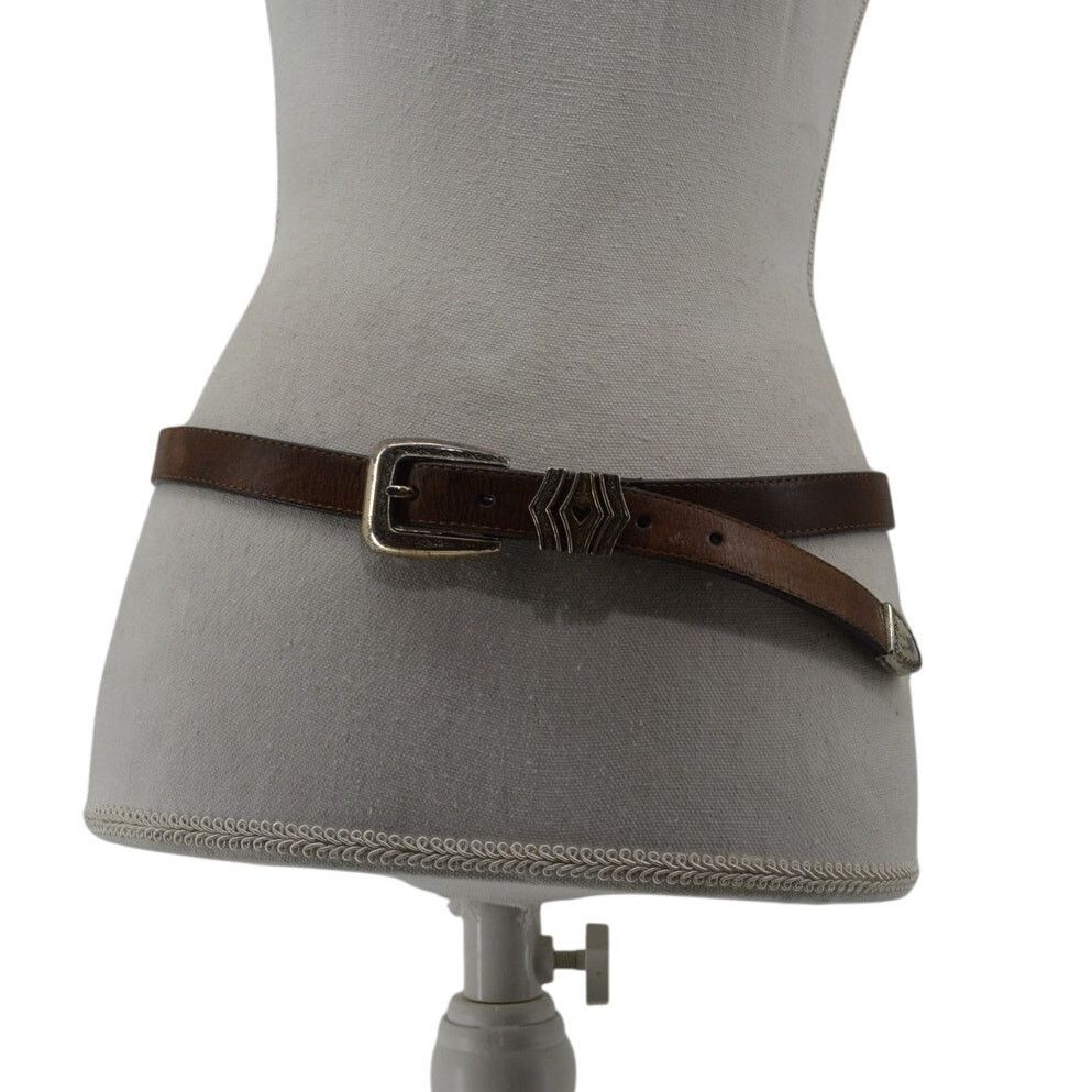 Brighton Brighton Womens Sz Large Brown Leather Belt Heart Western Size ONE SIZE - 1 Thumbnail