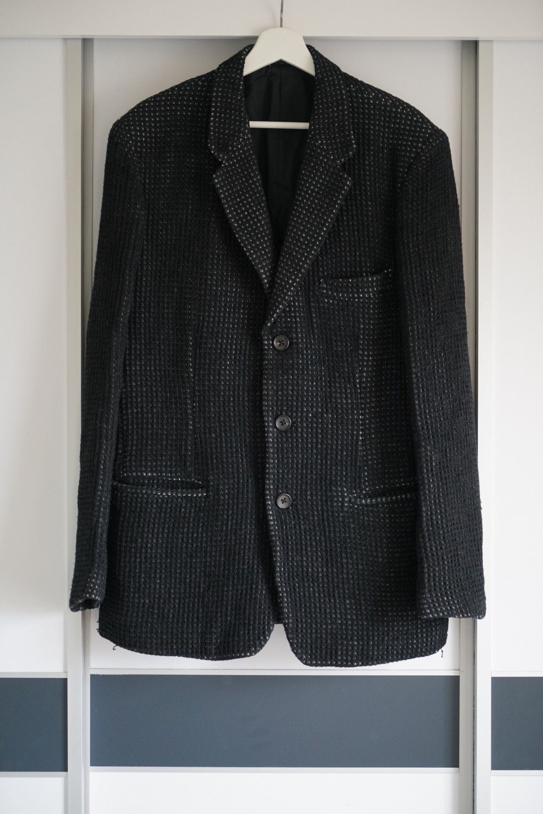 image of Yohji Yamamoto 97Aw Spiked Check Suit in Black, Men's (Size Medium)